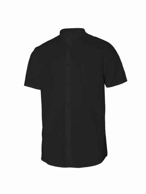 ανδρικό ελαστικό κοντομάνικο πουκάμισο με ΜΑΟ γιακά 405012S της Velilla μαύρο