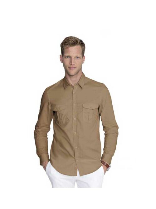 Πουκάμισο ανδρικό Burma της Sol's μπεζ