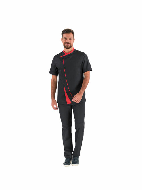 Σακάκι σεφ Parsley της Lafont μαύρο με κόκκινο