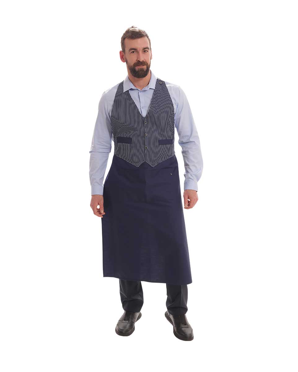 Gilekopodia Blue 1 Προϊόν Γιλεκοποδιά (Ποδιά 81 Εκ.) Με Τσέπη - Uniform Γιλεκοποδιά με τσέπη της Uniform με ρίγα