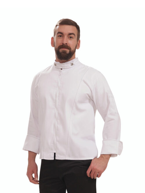 Μοντέρνο σακάκι σεφ Harley της Uniform λευκό