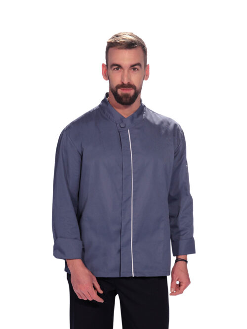 Kομψό σακάκι σεφ Narcissus της Uniform με μακριά μανίκια μπλέ