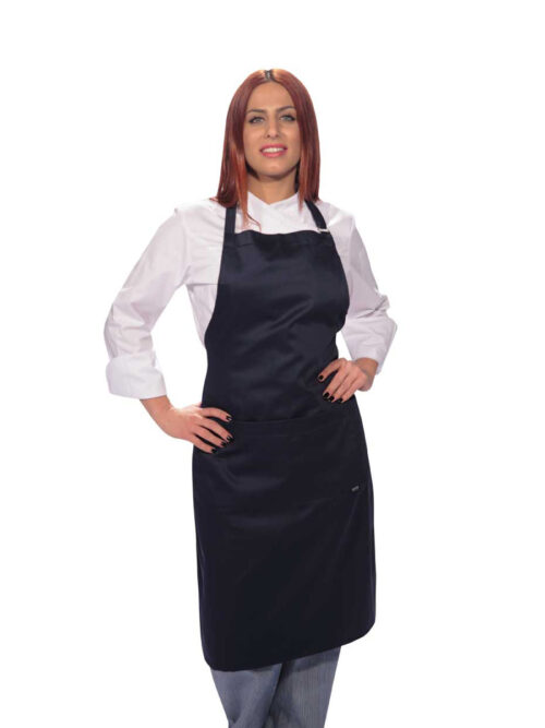 ποδιά λαιμού κρικάκι-τσέπη (Αλέκιαστη) uniform μαύρη