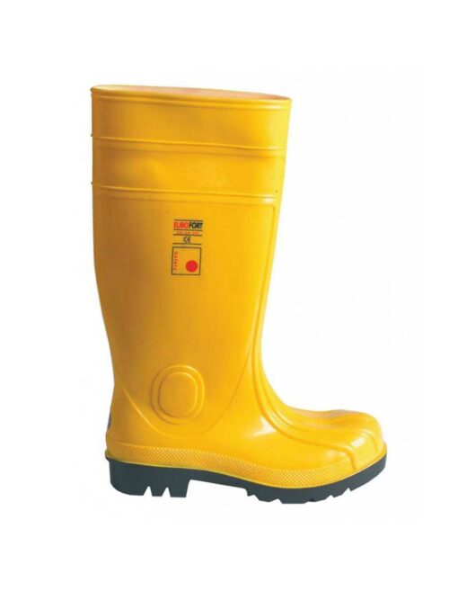 Κίτρινη γαλότσα ασφαλείας κατάλληλη για οκοδομή